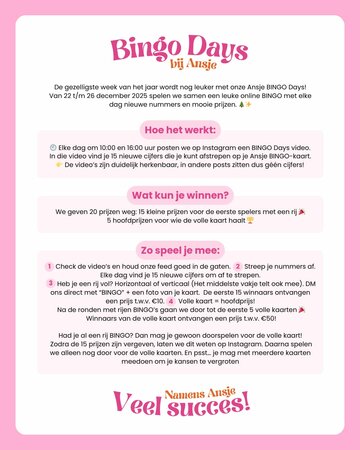 Ansje December Bingo 2025