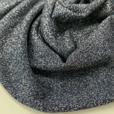 DEADSTOCK - Silver Blue Lurex  - Knitted Viscose  