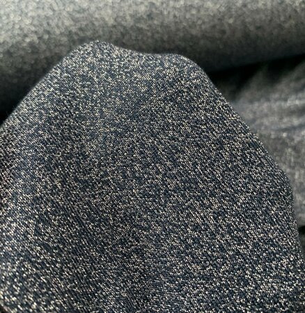 DEADSTOCK - Silver Blue Lurex  - Knitted Viscose  