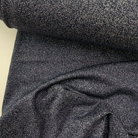 DEADSTOCK - Silver Blue Lurex  - Knitted Viscose  