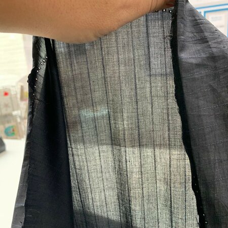 DEADSTOCK Gray Lurex COTTON BATISTE