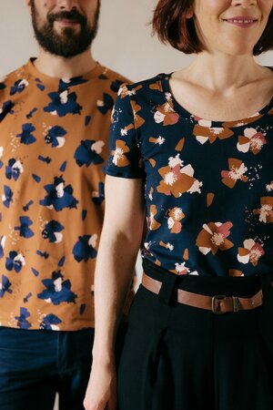 Eglantine & Zoé - Anémona Inktblauw JERSEY OEKO-TEX