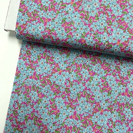 Liberty London - Flowering Blossom Blue on Pink Quilt KATOEN