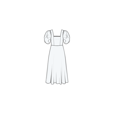 Puff and Pencil - Square Dress X Puff Sleeves