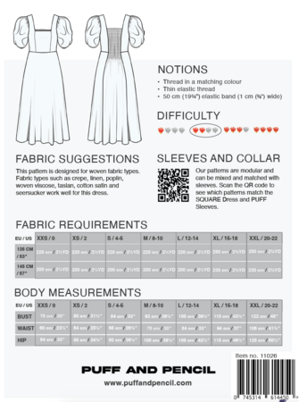 Puff and Pencil - Square Dress X Puff Sleeves