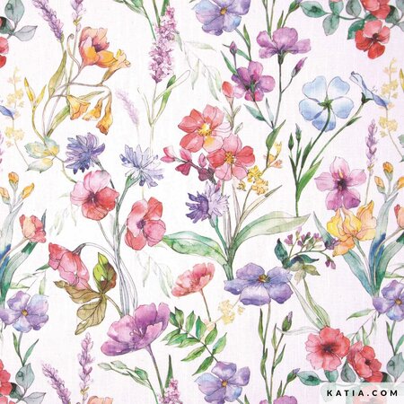 Katia - Multicolor Poppy RECYCLED CANVAS SLUB