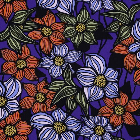 VERHEES - Cobalt Flowers- Lenzing Ecovero