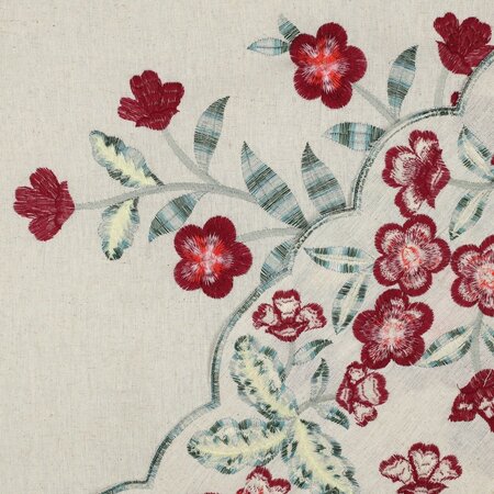 Verhees - Flowers one side border LINNEN VISCOSE