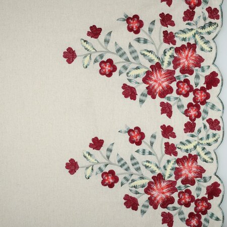 Verhees - Flowers one side border LINNEN VISCOSE