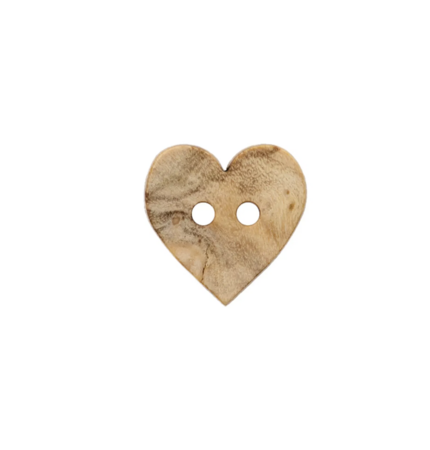 Houten Hartjes Knoop 15mm 