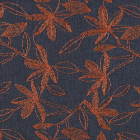 Verhees - Camel Denim Embroidery Flowers COTTON OEKO-TEX