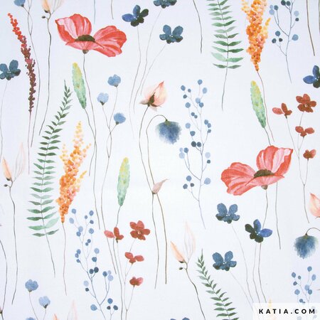 Katia - Poppy & Blue Japan RECYCLED CANVAS 