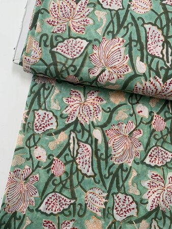 Minty Lily - Indiase Blokprint Katoen