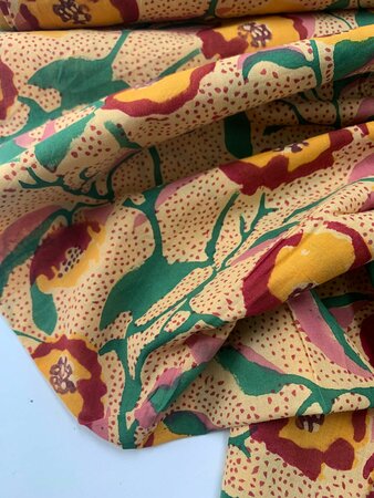 Passion Yellow - Indiase Blokprint Katoen