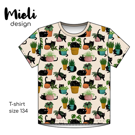Mieli Design - Cats & Plants JERSEY (organic)