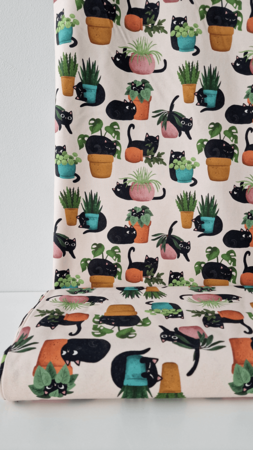 Mieli Design - Cats & Plants JERSEY (organic)