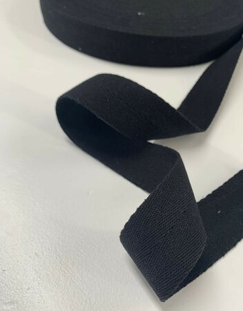 Zwart Keperband KATOEN zwaar 40mm