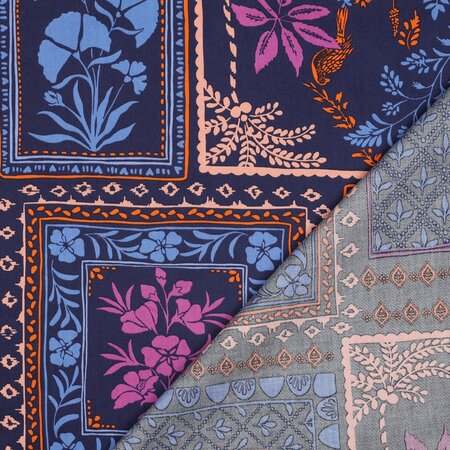 COUPON 60cm Verhees - Patchwork Flowers KATOENSATIJN 