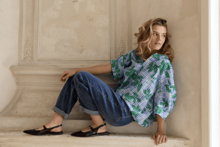 COUPON 135 CM Atelier Jupe - Soft Checked Textured TEXTURED VISCOSE BLEND