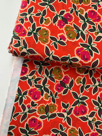 COUPON 80 CM Fanou Red/Pink VISCOSE