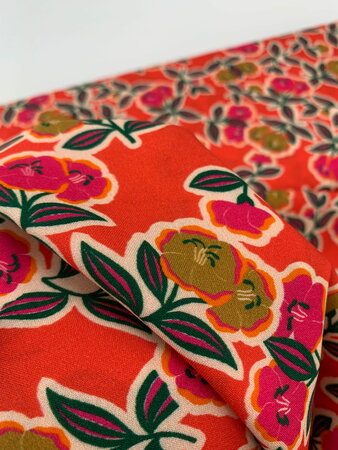 COUPON 80 CM Fanou Red/Pink VISCOSE