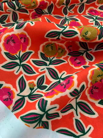 COUPON 80 CM Fanou Red/Pink VISCOSE