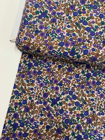 Flowers Violet/Camel COTTON OEKO-TEX