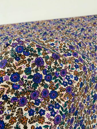Flowers Violet/Camel COTTON OEKO-TEX