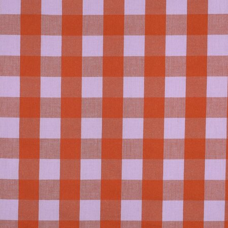 Verhees - Yarn Dyed Check Lavendel/Oranje - KATOEN