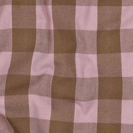 Verhees - Yarn Dyed Check Lichtroze/Bruin - KATOEN