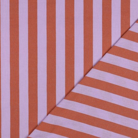 Verhees - Yarn Dyed Stripes Lavendel/Oranje - KATOEN