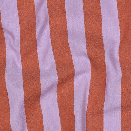 Verhees - Yarn Dyed Stripes Lavendel/Oranje - KATOEN