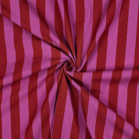 Verhees - Yarn Dyed Stripes Rood/Fuchsia - KATOEN