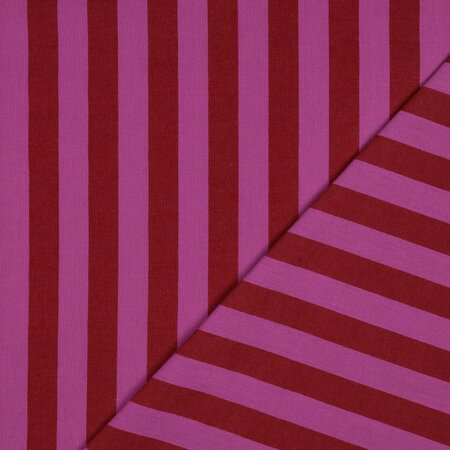 Verhees - Yarn Dyed Stripes Rood/Fuchsia - KATOEN