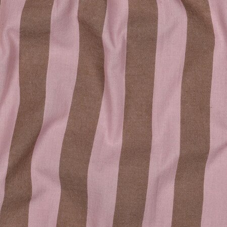 Verhees - Yarn Dyed Stripes Lichtroze/Bruin - KATOEN