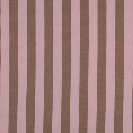 Verhees - Yarn Dyed Stripes Lichtroze/Bruin - KATOEN