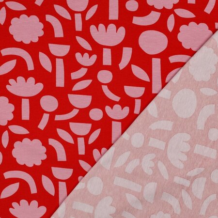 VERHEES X JENNIFER BOURON - Bloemen Abstract Oranje - Jersey (GOTS)