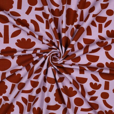 VERHEES X JENNIFER BOURON - Bloemen Abstract Lavendel - Jersey (GOTS)