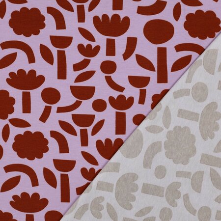 VERHEES X JENNIFER BOURON - Bloemen Abstract Lavendel - Jersey (GOTS)