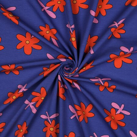 VERHEES X JENNIFER BOURON - Bloemen Blauw - Jersey (GOTS)