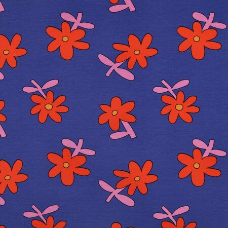 VERHEES X JENNIFER BOURON - Bloemen Blauw - Jersey (GOTS)