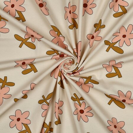 VERHEES X JENNIFER BOURON - Bloemen Naturel - Jersey (GOTS)