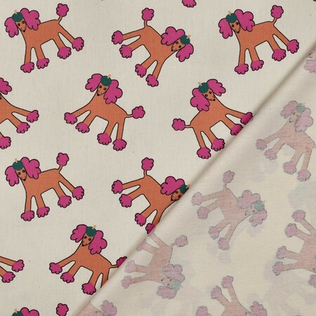 VERHEES X JENNIFER BOURON - Poedel Naturel/Roze - POPLIN KATOEN (GOTS)