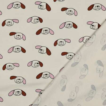 VERHEES X JENNIFER BOURON - Dogs Naturel/Pink - FRENCH TERRY (GOTS)