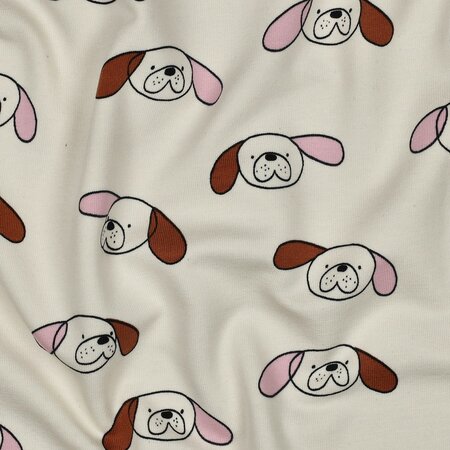 VERHEES X JENNIFER BOURON - Dogs Naturel/Pink - FRENCH TERRY (GOTS)