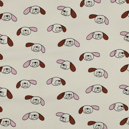 VERHEES X JENNIFER BOURON - Dogs Naturel/Pink - FRENCH TERRY (GOTS)