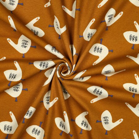 VERHEES X JENNIFER BOURON - Ganzen Oker - RIBBED JERSEY (GOTS)