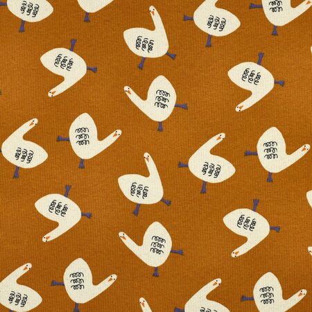 VERHEES X JENNIFER BOURON - Ganzen Oker - RIBBED JERSEY (GOTS)