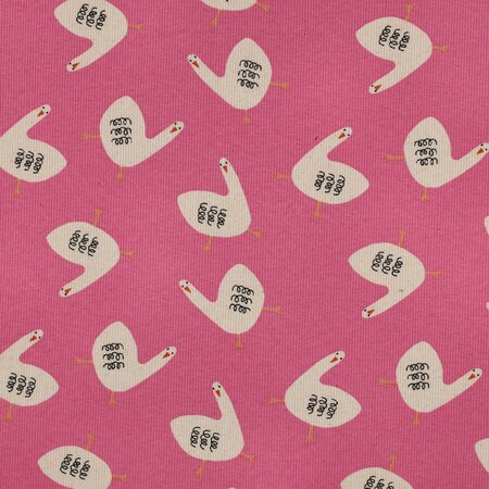 VERHEES X JENNIFER BOURON - Ganzen Pink - RIBBED JERSEY (GOTS)