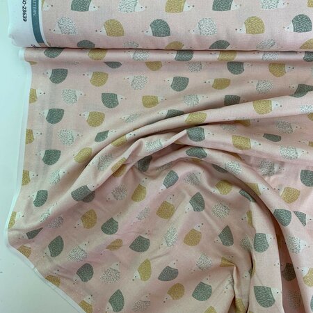 COUPON 200 CM Paintbrush Studio - Hedgehog pink - ORGANIC COTTON GAUZE